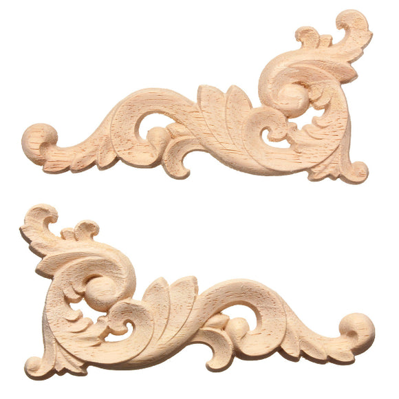 Wood Carving Decal Corner Frame Wall Door Decoration for Home Furniture