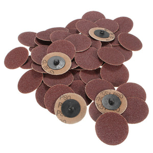 50pcs 2 Inch 80 Grit Roll Lock Sanding Disc Abrasive Pads