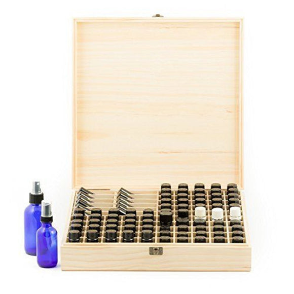 85 Slots Essential Oil Storage Box Wooden Case Aromatherapy Organizer Storage Display Container