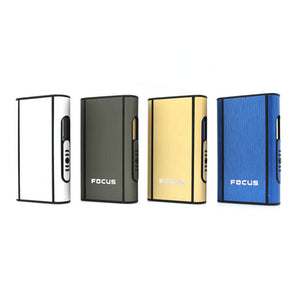 Focus FC-001 Automatic Aluminum Cigarette Case 10 Pack Tobacco Holder Container Smoking Accessories