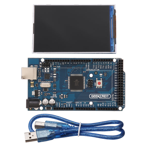 Geekcreit MEGA 2560 R3 ATmega2560 MEGA2560 Development Board + 3.5 Inch TFT Color Display 320x480 Screen