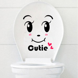 Cutie Smiley Face Closestool Stickers Removable Waterproof Toilet Seat Decor