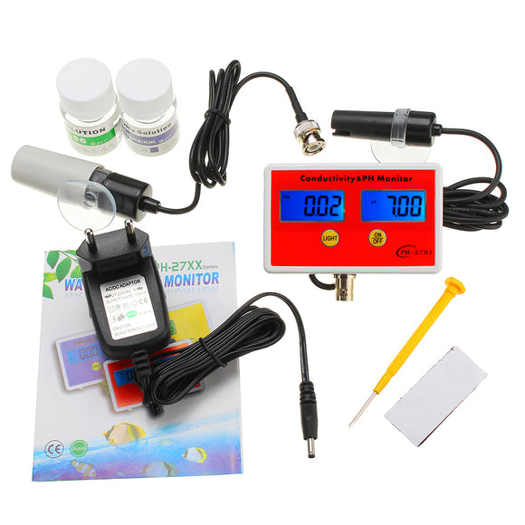 PH-2791 PH/EC 2-in-1 Detector Water Quality Online Analyzer Resolution 0.01pH  2%F.S PH Meter