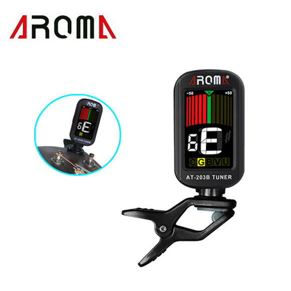 Aroma AT- 203B Guitar Tuner Color LCD Screen 360 Degree Rotatable