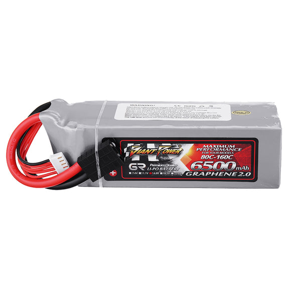 GIANT POWER GRAPHENE 2.0 14.8V 6500mah 80C 4S Lipo Battery for Traxxas 1:5 X-Maxx RC Car