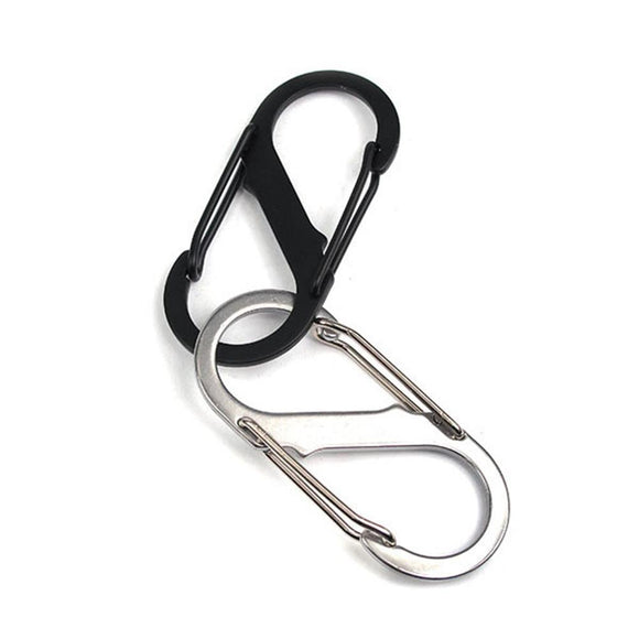 Outdoor Equipment Large S Safety Buckle EDC Stainless Steel Carabiner Climbing Hiking Keychain