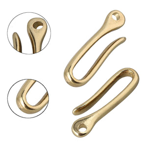 3 Sizes Solid Brass KeyChain Key Ring Belt U Hook Wallet Chain Key Clip Hook