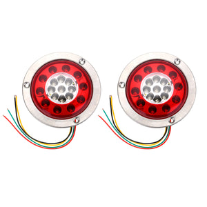 19 LED Truck Lorry Brake Lights Stop Turn Tail Lamp Stainless Steel Turn Signal Stop Lights