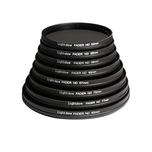 Lightdow 52/55/58/62/67/72/77/82MM ND2 ND4 ND8 ND16 to ND400 Adjustable Lens Filter