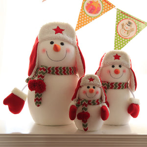 1PC Christmas Party Home Decoration Red Hat Snowman Doll Ornament Toys For Kids Children Gift