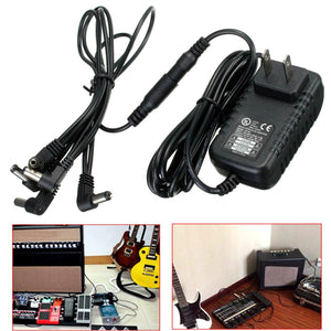 9V DC 1A 1000mA 6 Way Guitar Effect Pedal Device Power Supply Adapter Cable Kit