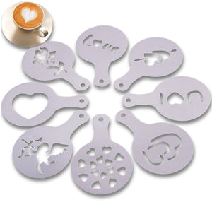 8pcs Valentine Cappuccina Latte Mold Coffee Art Coffee DIY Printing Mold