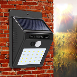 3pcs Solar Power 20 LED PIR Motion Sensor Wall Light Waterproof  Outdoor Path Yard Garden Security Lamp