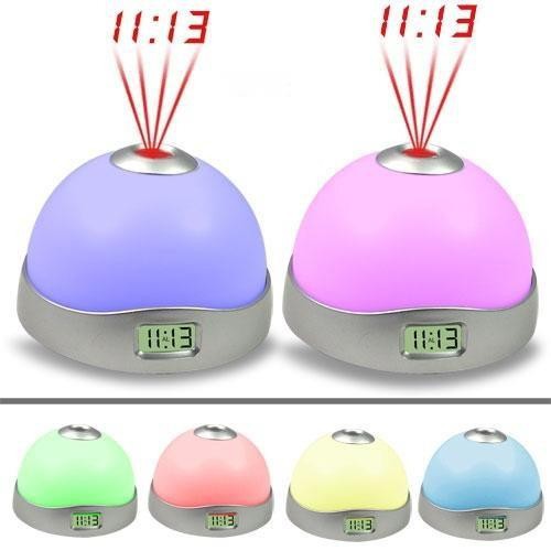 Color Change Alarm Clock Time Projection LED Clock Flashlight Snooze Alarm Clock