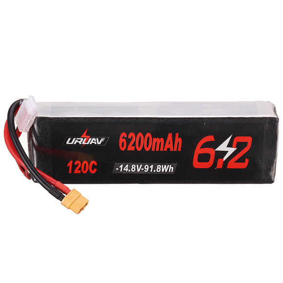 URUAV 14.8V 6200mAh 120C 4S Lipo Battery XT60 Plug for RC Drone