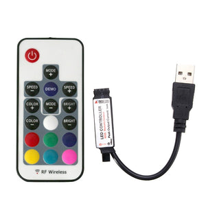 17 Keys USB RF Remote Controller for DC5-24V 5050 RGB LED Strip Light