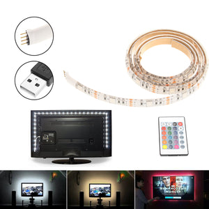 1M SMD5050 USB Waterproof RGB 30 LED  Bar Strip Light TV Computer Background Lighting DC5V