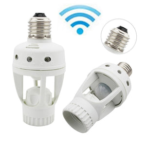 Infrared PIR Motion Sensor 360 Degree Timer E27 LED Bulb Adapter Lamp Holder Converter AC110V/220V