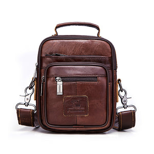 Men Large Capacity Shoulder Bags Genuine Leather Crossbody Bag Messenger Bag