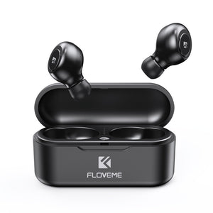 Floveme TWS True Wireless bluetooth 5.0 Earphone Mini Portable 3D Stereo Bilateral Calls Headphone with Charging Box