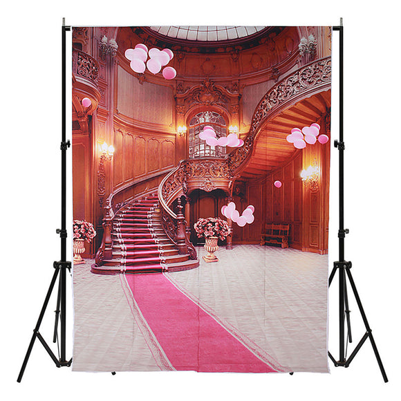 5x7FT Vinyl Castle Pink Balloon Photography Backdrop Background Studio Prop