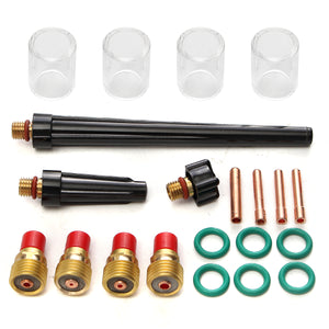 21Pcs TIG Welding Torch Gas Lens #10 Glass Cup Kit for WP-9/20/25 Series