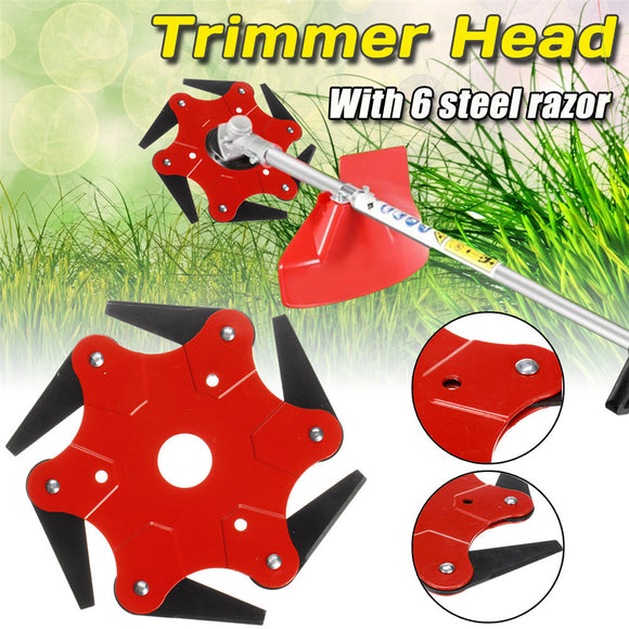 6 Teeth Grass Trimmer Head Steel Blades Razors Brush Cutter Tool
