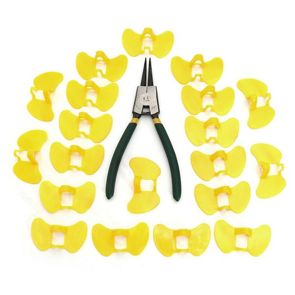 20PCS Pinless Peepers Chicken Blinders Chicken Spectacles Glasses with Pliers