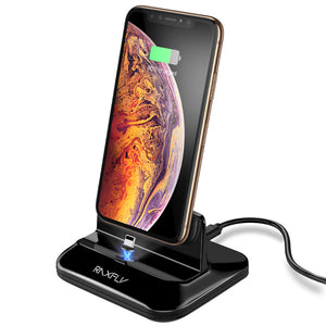 RAXFLY Phone Magnetic USB Charger Desktop Holder For iPhone XS Oneplus 6T Xiaomi Mi8 Pocophone F1