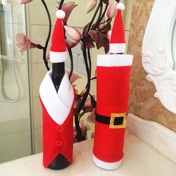 Christmas Red Wine Bottle Bag Santa Claus Christmas Decoration