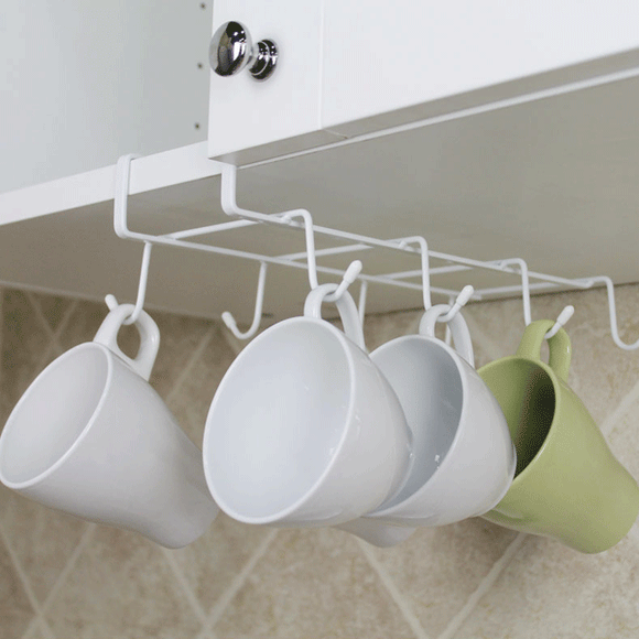 Honana CF-KS8 8 Hooks Stainless Steel Storage Rack Cupboard Hanging Hook Shelf Bathroom Organizer