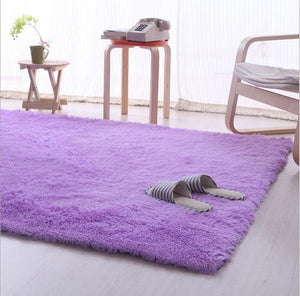 80cm x 160cm Purple Soft Fluffy Anti Skid Shaggy Area Rug Living Room Home Carpet Floor Mat