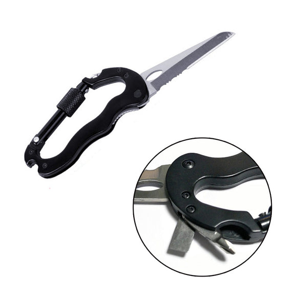 Multifunctional Camping Cutter Hanging Buckle 6 In 1 Tool Quick Release Buckle Buckle Folding Cutter