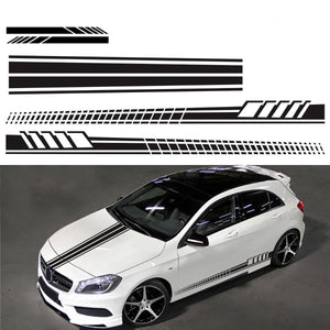 5PCS Universal Car Side Body Stripe Sticker DIY Decal Trim Hood Rear View Mirror