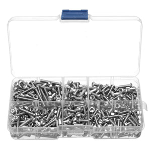 600Pcs M3 Hex Socket Button Head Screw Bolt Nuts 304 Stainless Steel