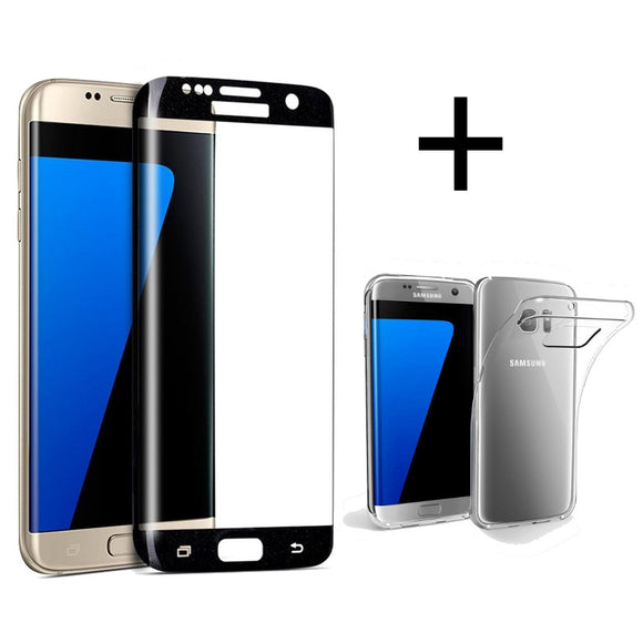 Bakeey 3D Curved Edge Tempered Glass Film With Transparent TPU Case for Samsung Galaxy S7 Edge