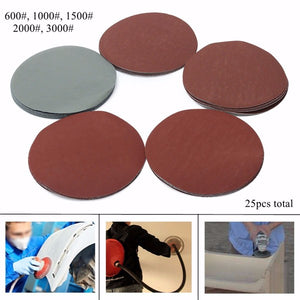 25pcs 600-3000 Grit 6 Inch Sanding Discs Sandpaper