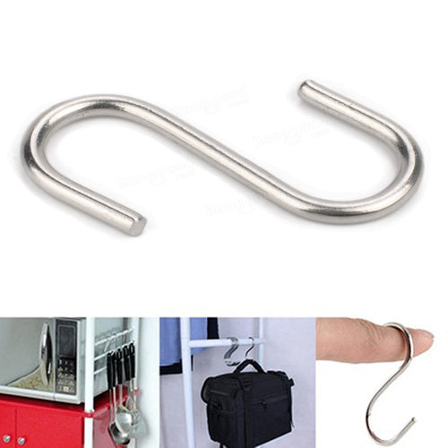 Honana BX-S001 S Shape Hooks Stainless Steel Bathroom Hanger Clasp Rack Robe Hooks