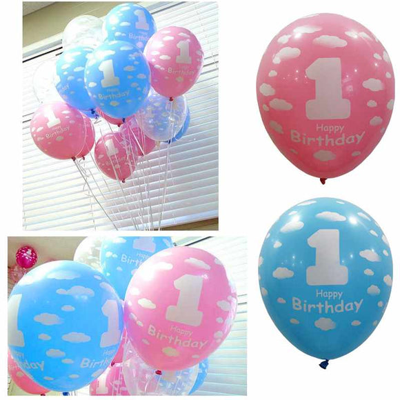 Baby Girl Boy 1st Birthday Balloon Balloons First Year Birthday Party Decoration