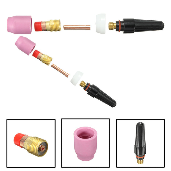 5Pcs TIG Welding Torch Stubby Gas Lens Kit for Tig WP-17/18/26 Series