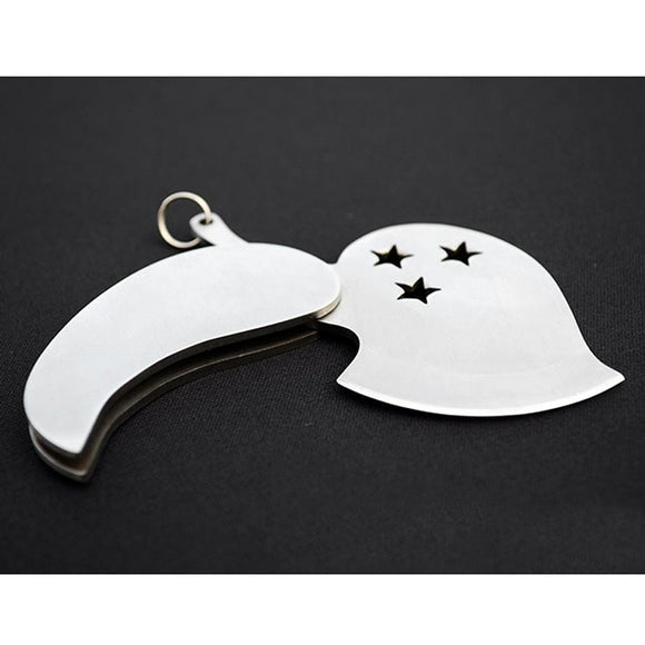 Creative Shape Multi Portable Outdooors Mini Stainless Steel Folding Opener Key Chain Sliver