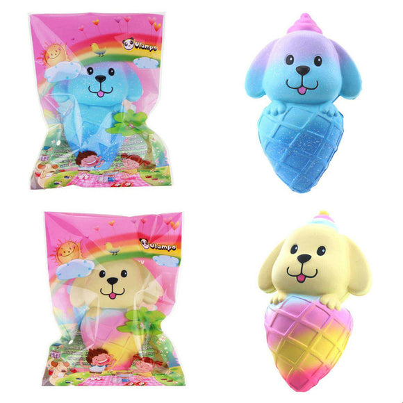 Vlampo Squishy Dog Puppy Ice Cream 16cm Jumbo Slow Rising With Packaging Collection Gift Soft Toy