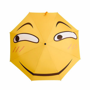 Creative Folding Umbrella Funny Expression Emoji Face Umbrella Sunny Rainy Rain Gear