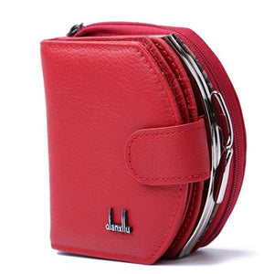 Women Genuine Leather Coin Key Purse Card Holder Mini Wallet