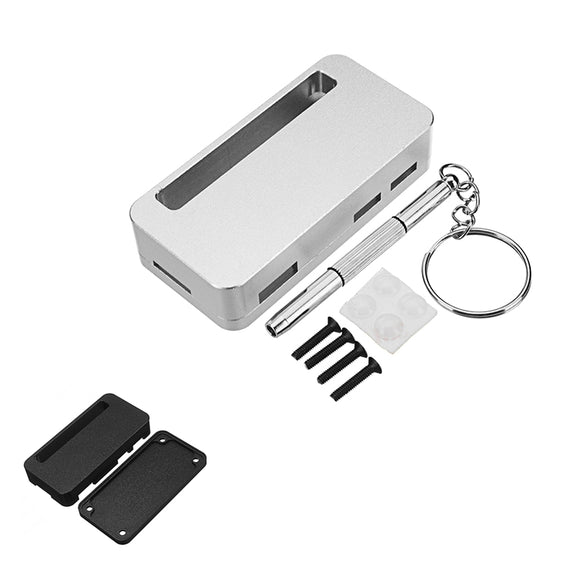 Black/Silver Aluminum Alloy Protective Case Enclosure Box With Screwdriver For Raspberry Pi Zero