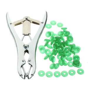 Sheep Castration Pliers Tail Docking Cattle Castration Applicator With  100 Marking Rings Tools kit