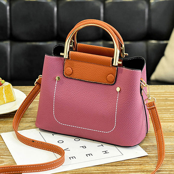 Leisure Faux Leather Bucket Handbag Shoulder Bag For Women