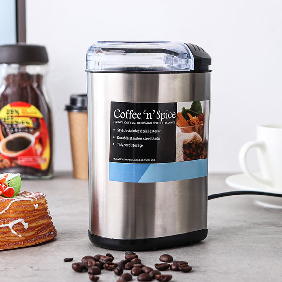 Stainless Steel Coffee Bean Nuts Grinder Grinding Spice Mill Home Blender Tool