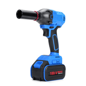 188TV 1/2 inch Electric Brushless Impact Wrench Cordless Drill Tool with 2pcs 25000mAh Batteries