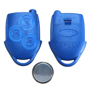 3 Button Blue Remote Key Fob Case with battery For Ford Transit MK7